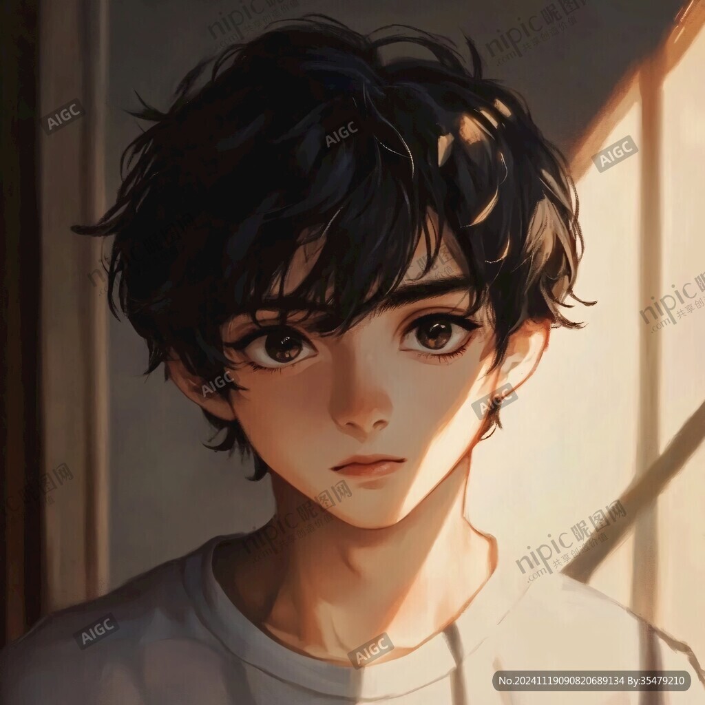 男生頭像插畫