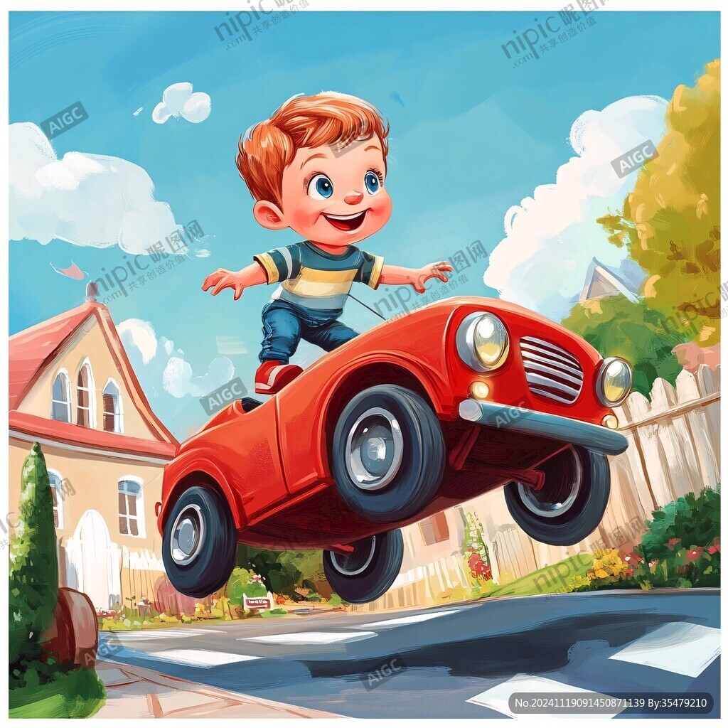 兒童汽車插畫