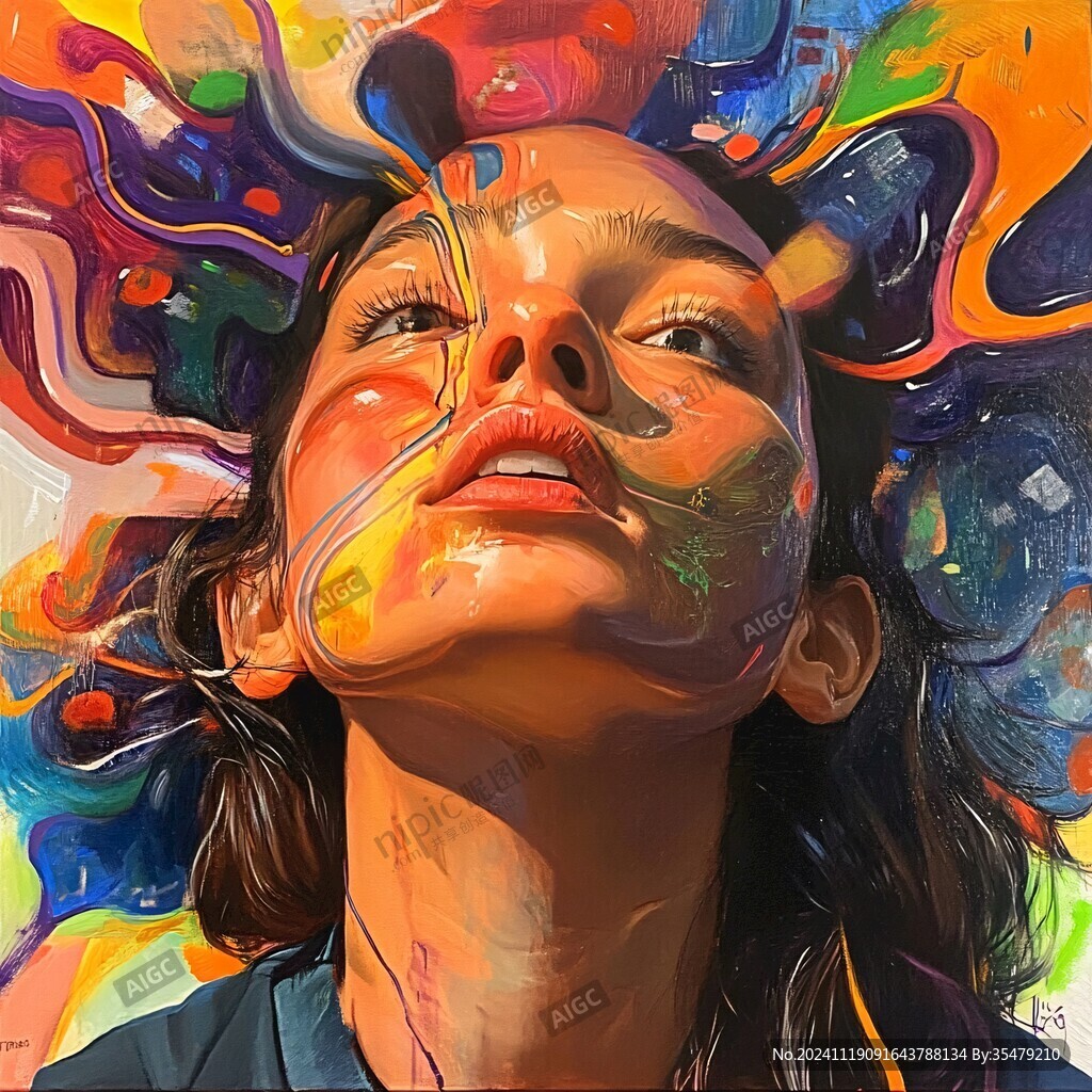 扭曲人像插畫