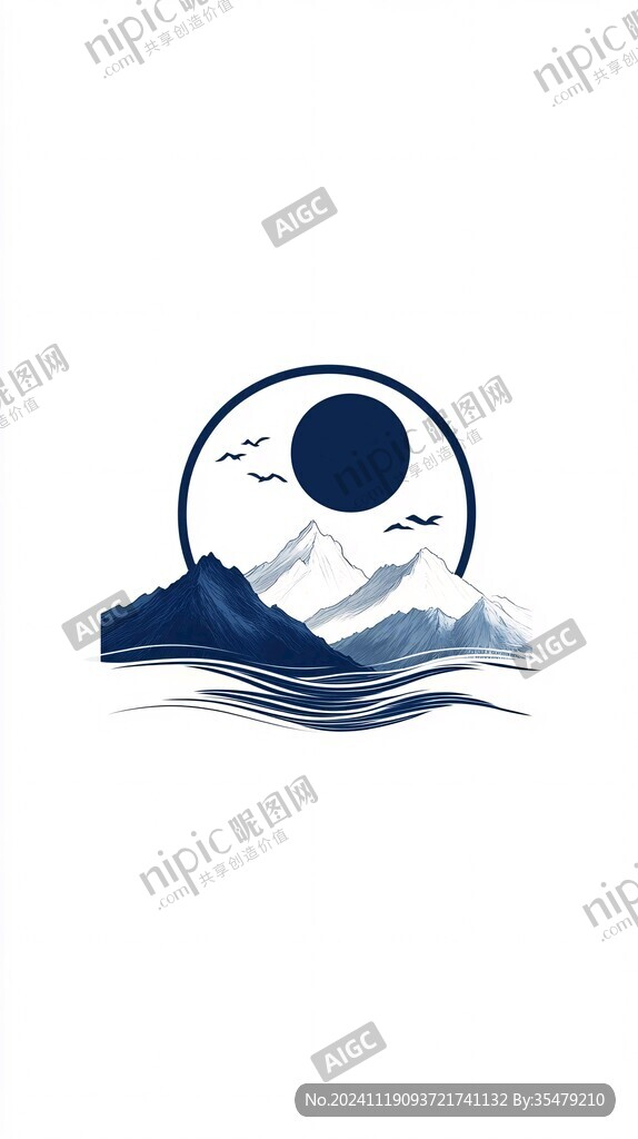 圓形山水logo
