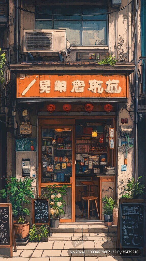 店門口插畫