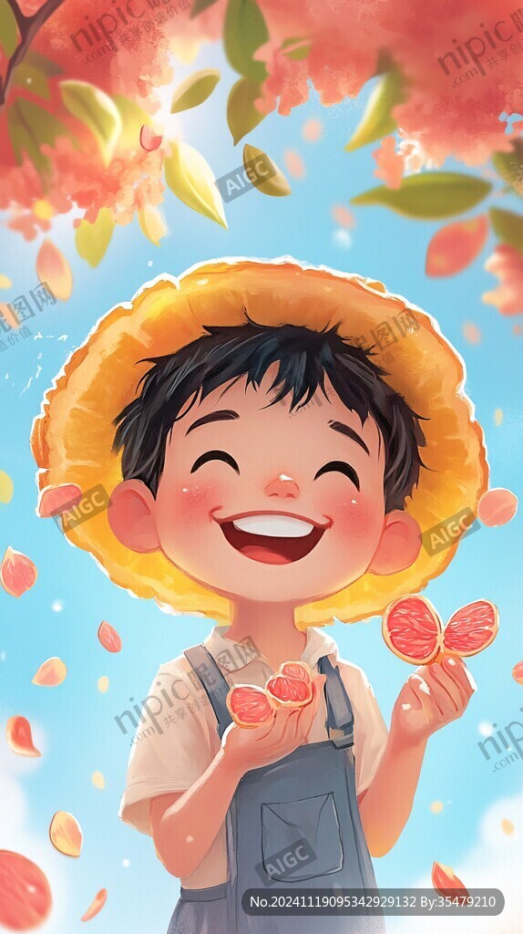 摘水果插畫