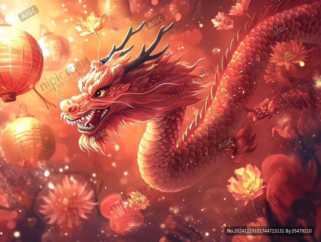龍年橫版插畫