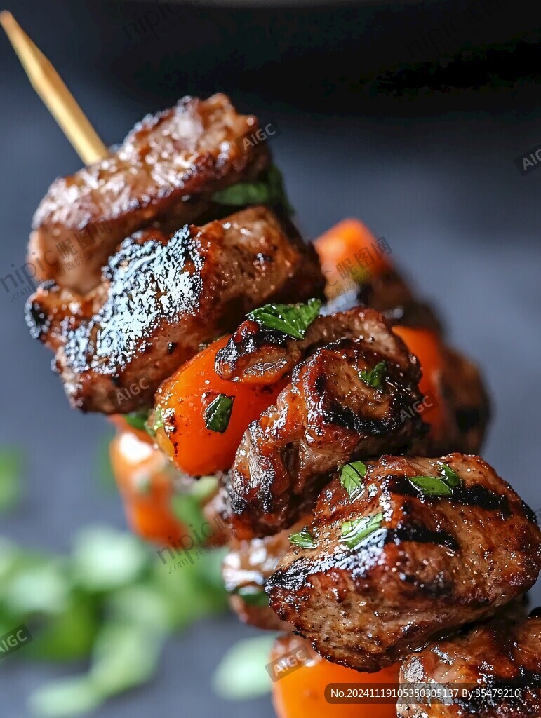 碳烤菲力bbq牛肉串