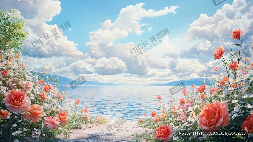 海邊的玫瑰花