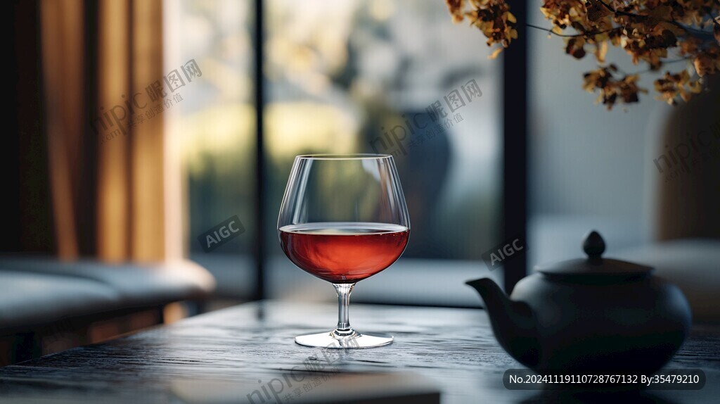 紅酒杯暖色背景