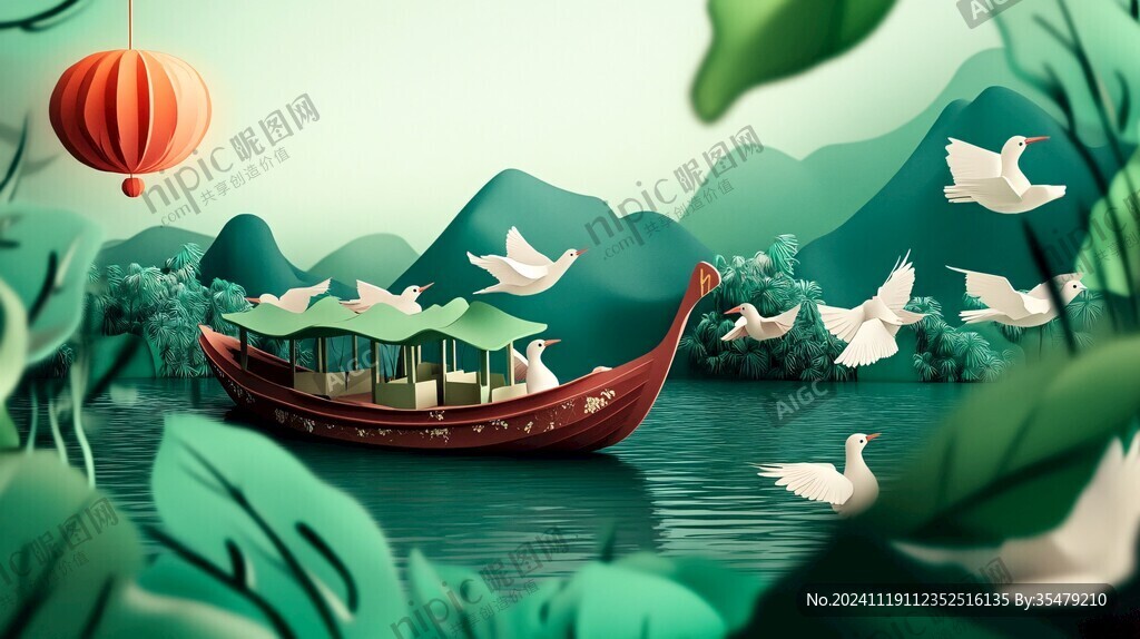 白鵝花船
