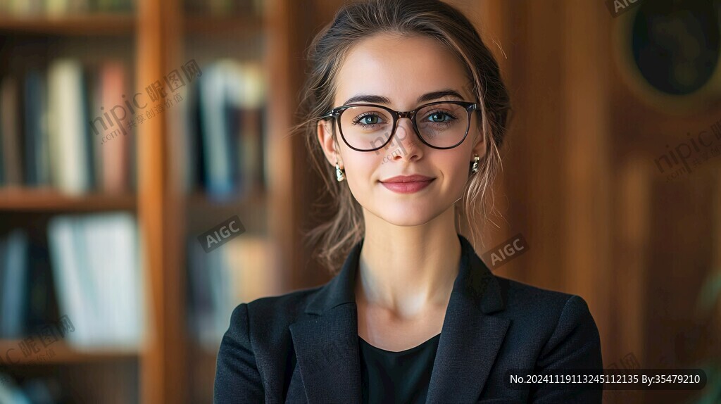 戴眼鏡的年輕女教師