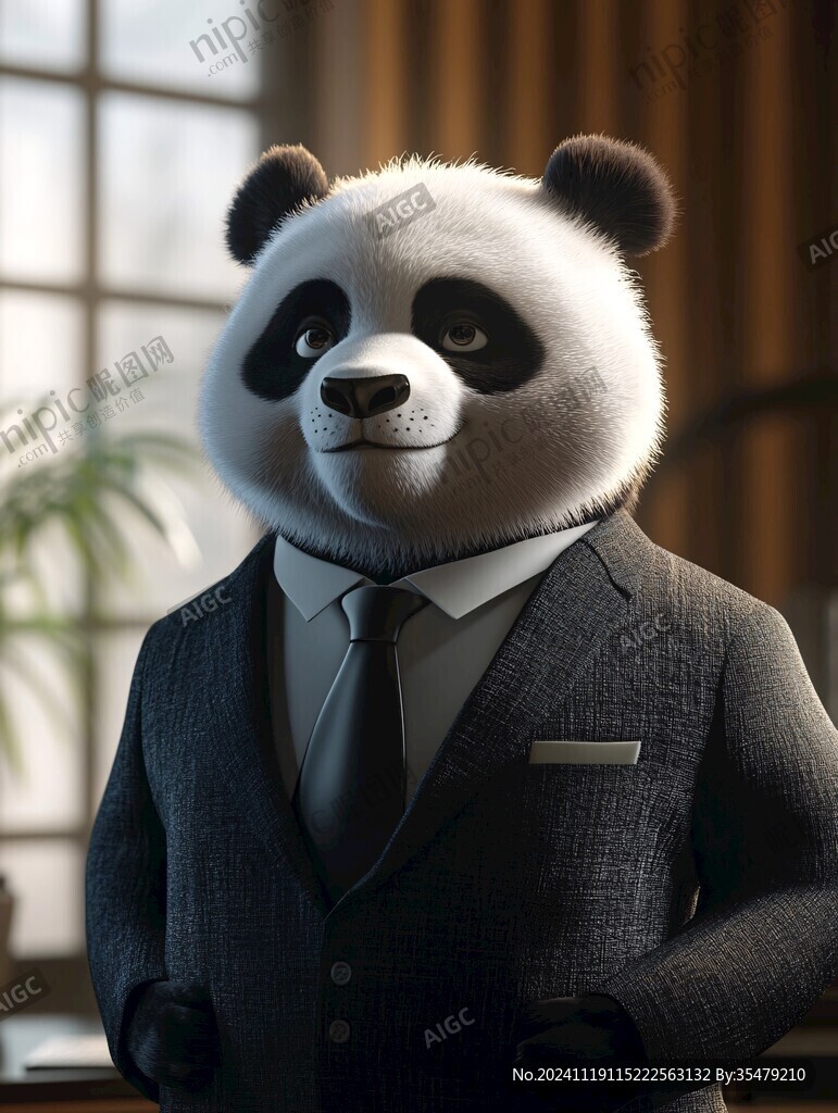 穿西裝的熊貓