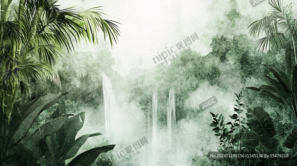 熱帶雨林花草樹木背景
