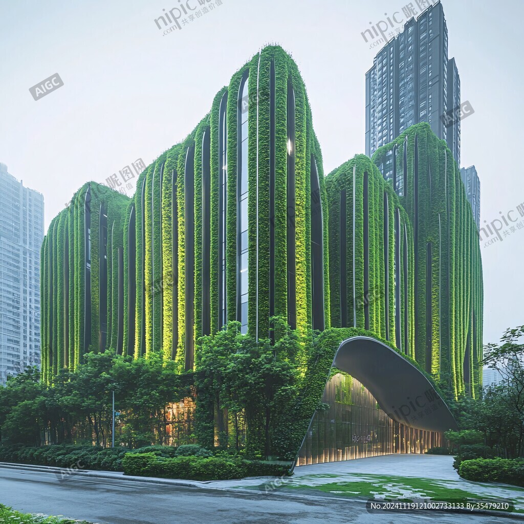 爬滿綠色植物的建筑