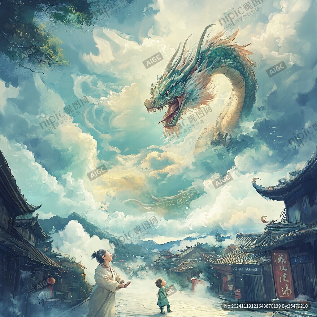 龍年橫版插畫