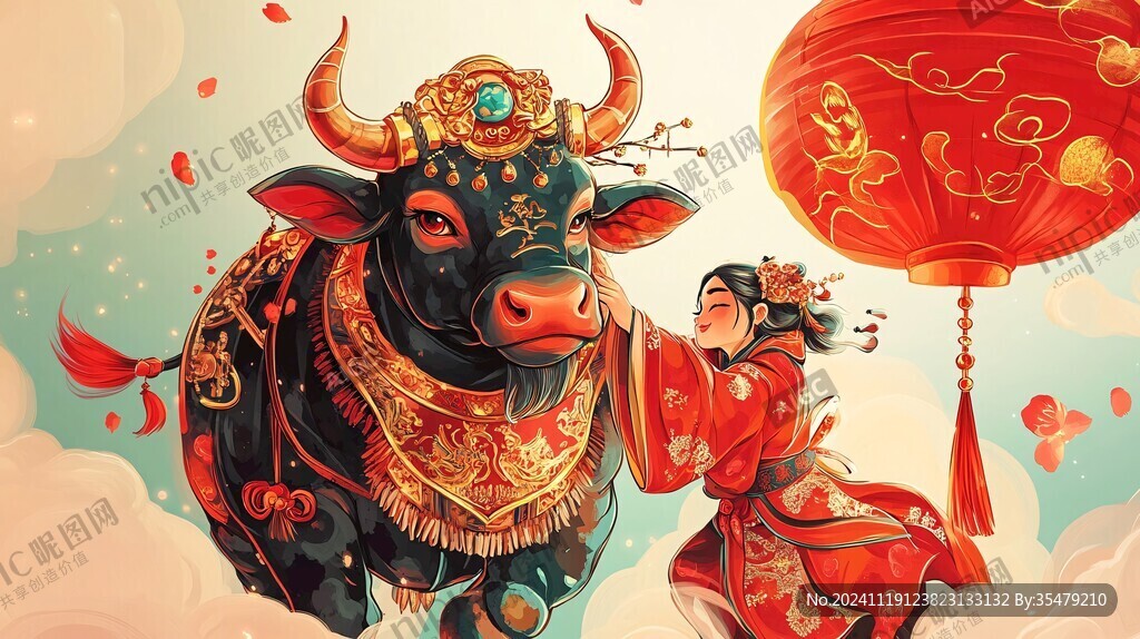 牛年包裝插畫
