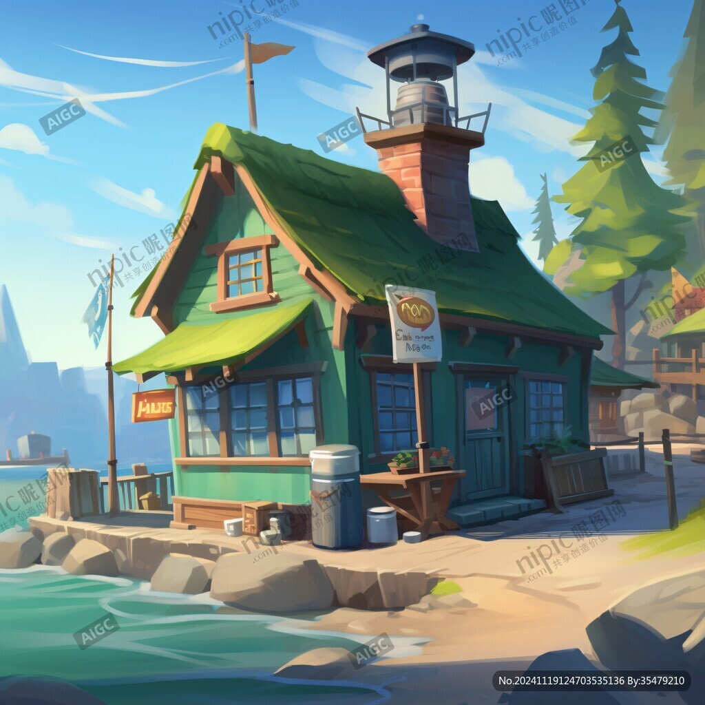 美式卡通風格場景