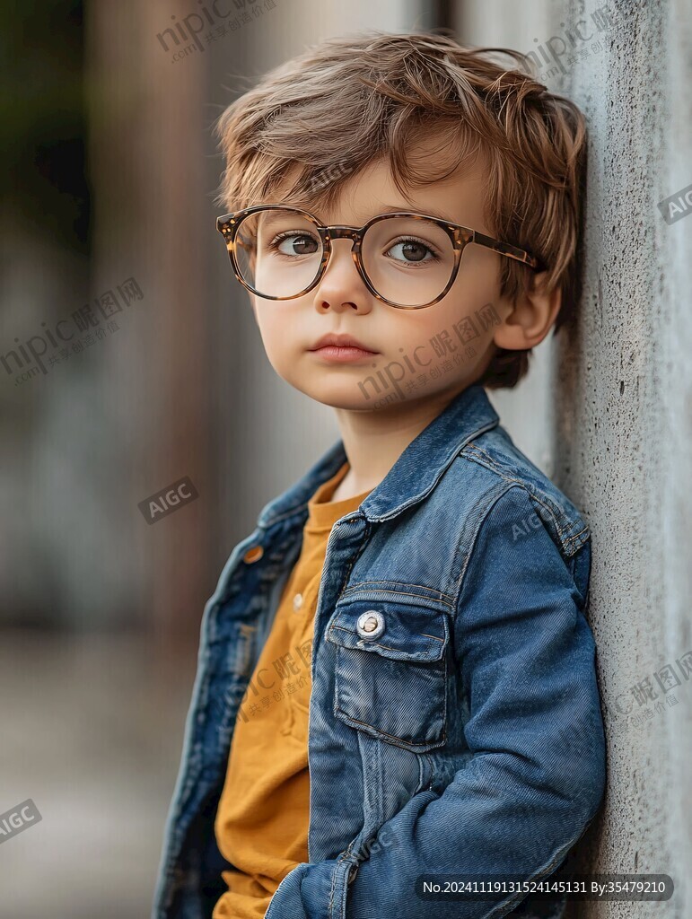 戴眼鏡小男孩