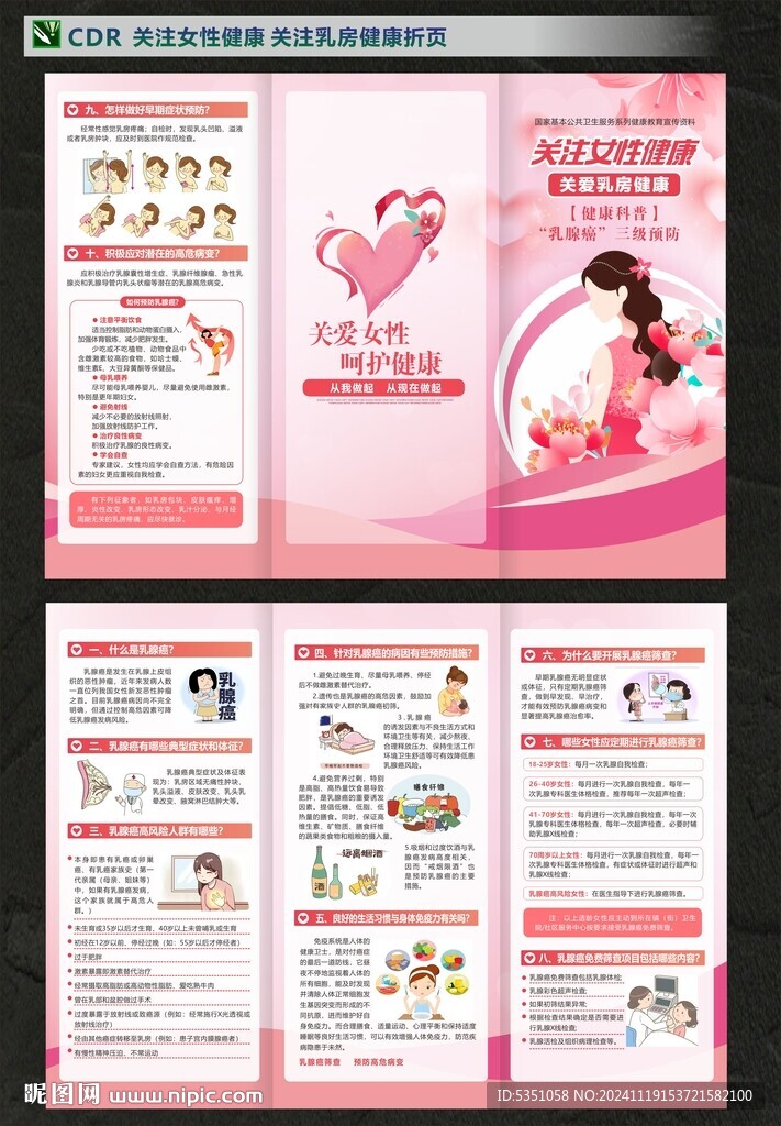 關(guān)注女性健康關(guān)愛乳房健康折頁