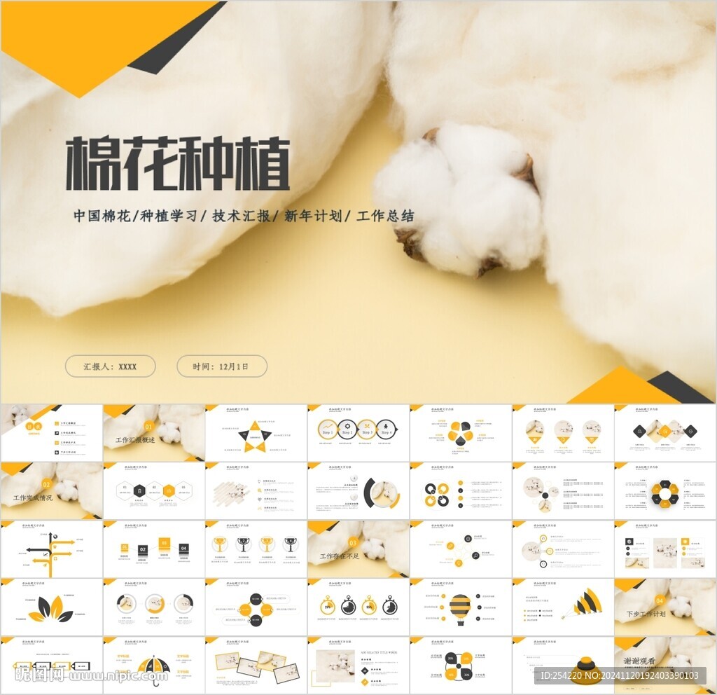 棉花紡織業(yè)紡織廠PPT模板