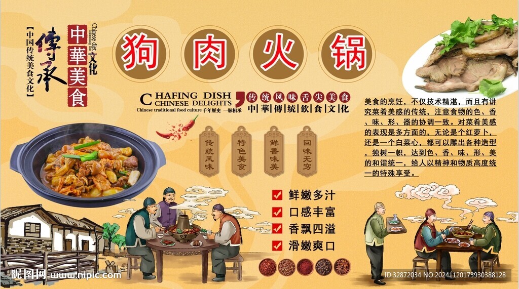 狗肉火鍋背景墻