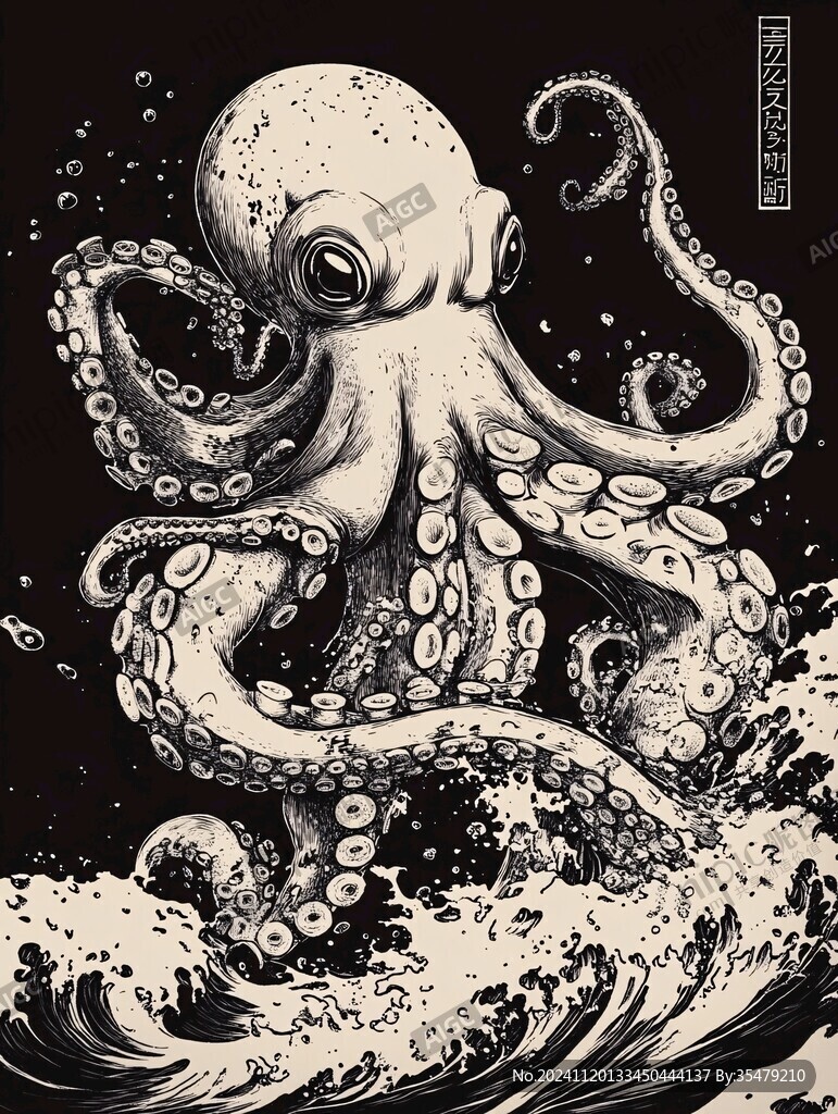 手繪章魚插畫