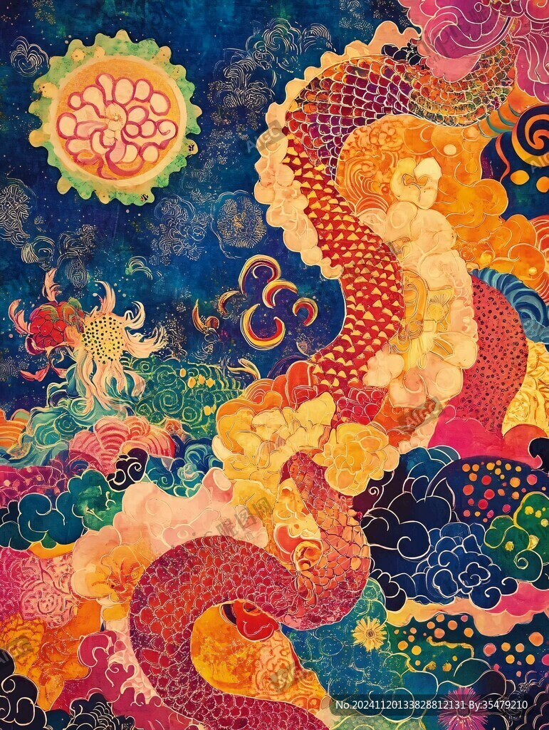 彩色蟠龍