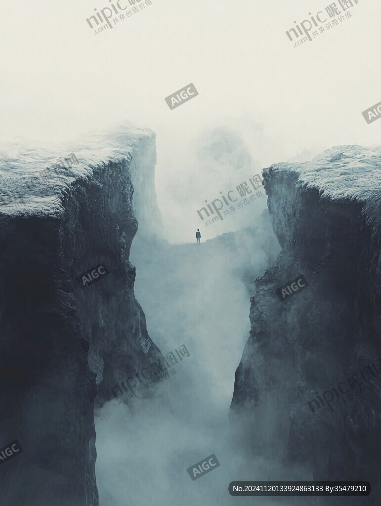 站在懸崖邊上男人背影