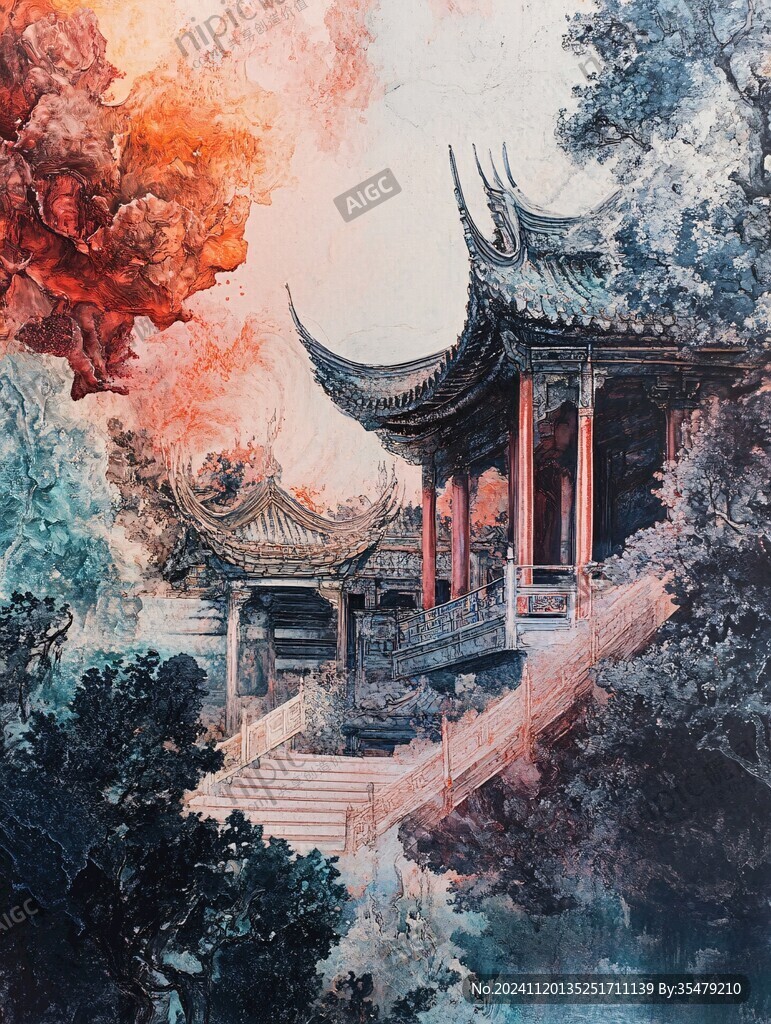 插畫愛晚亭
