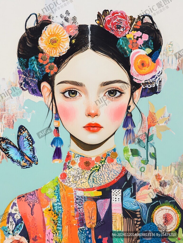 民族女孩原創(chuàng)插畫(huà)