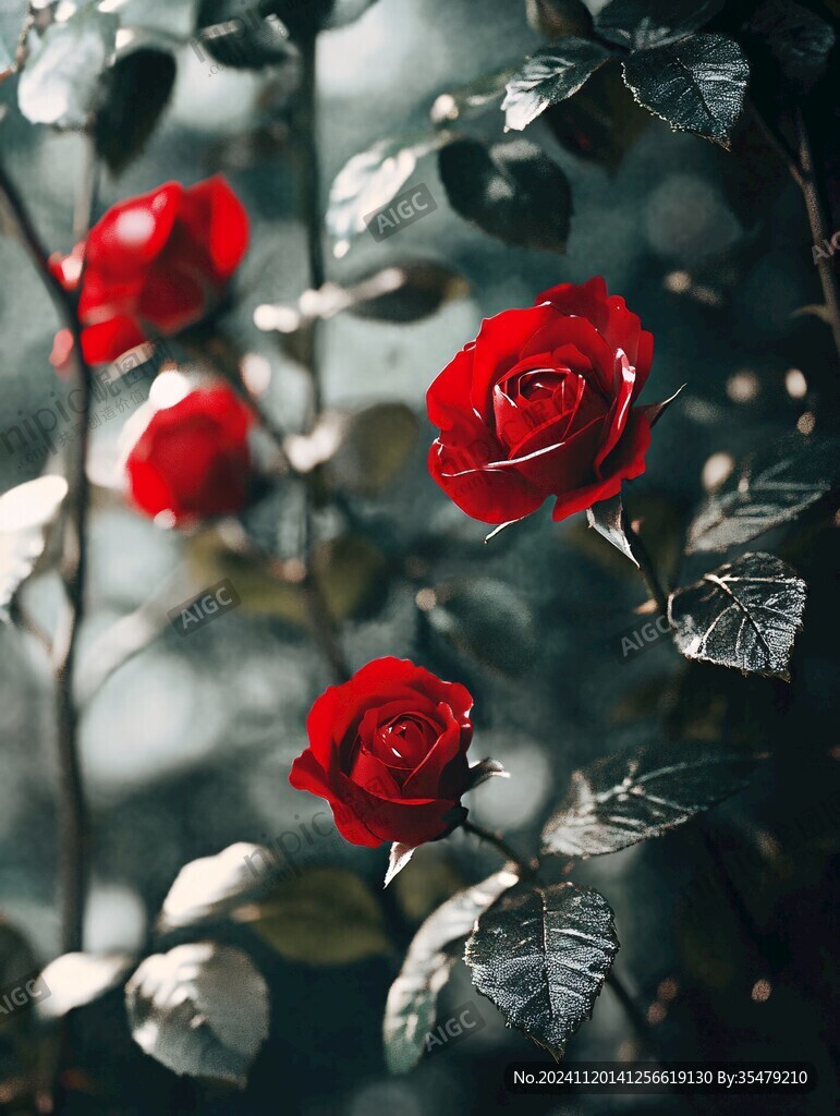 紅色月季花玫瑰花