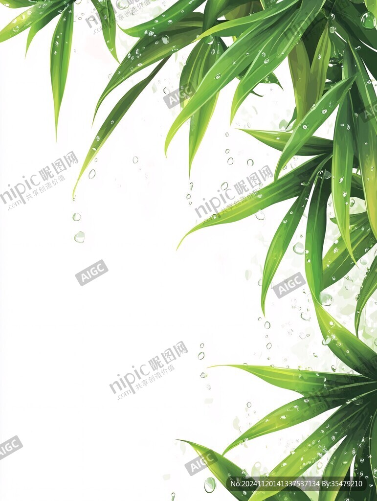 竹葉邊框背景素材