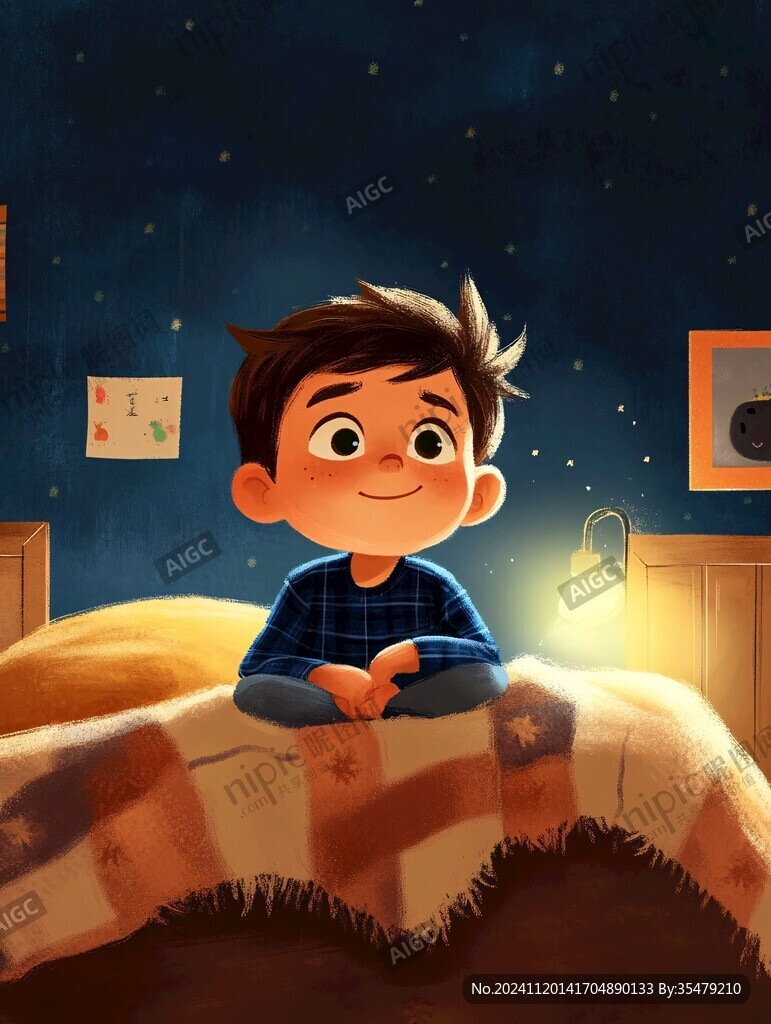 兒童晚安插畫