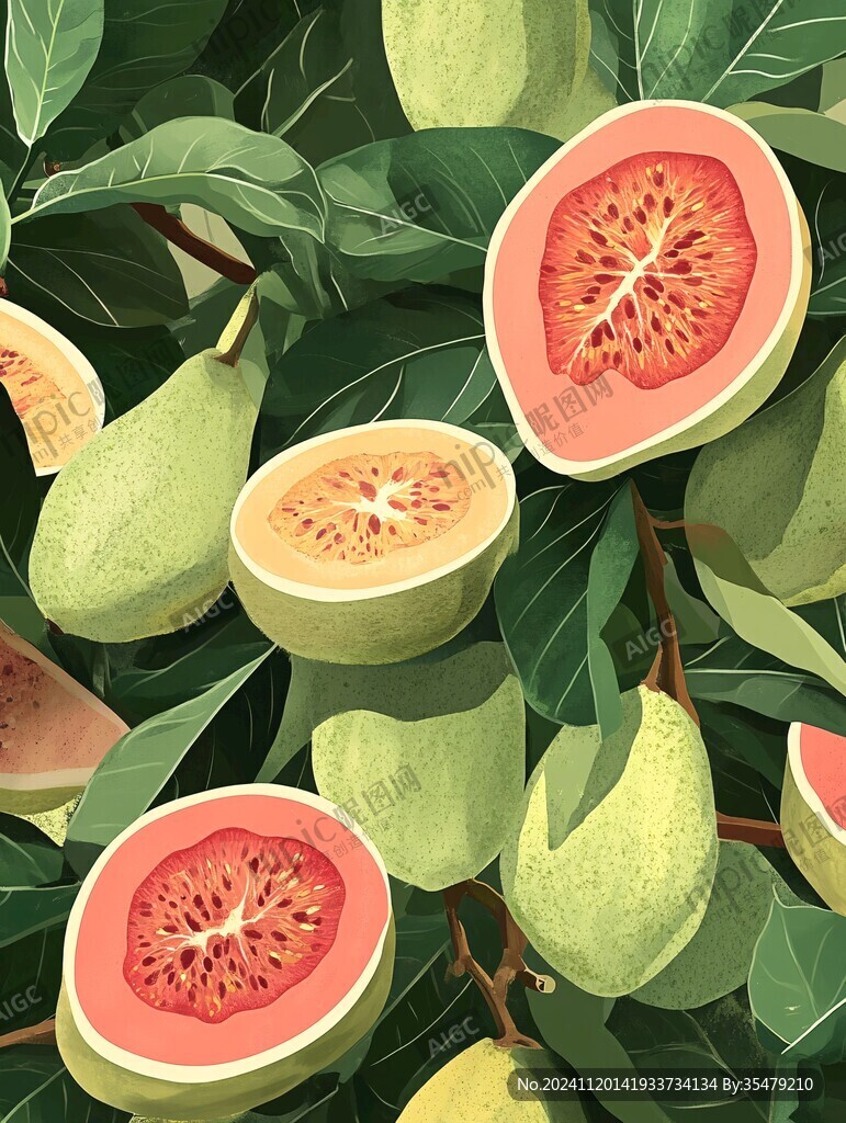 夏季水果美食插畫