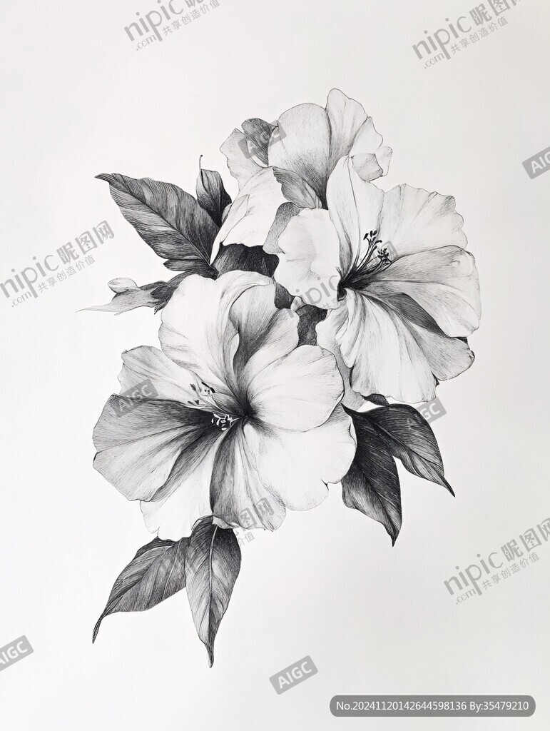 手繪扶桑花