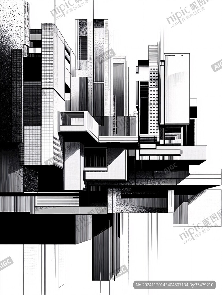 現代建筑插畫