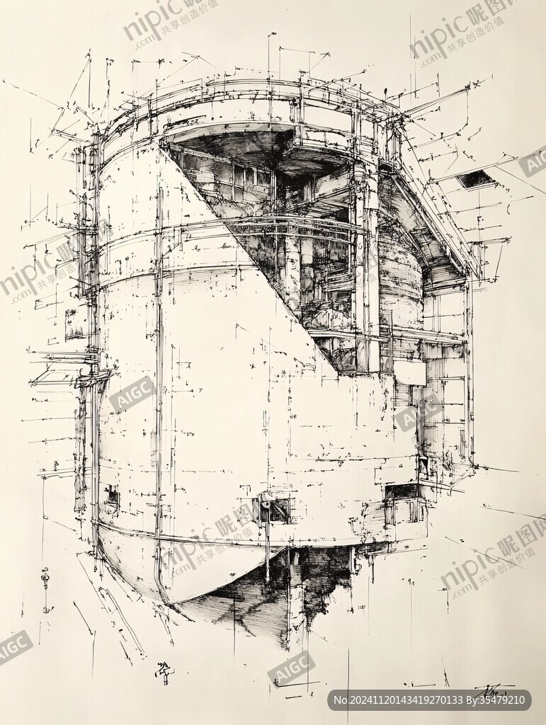 鋼筆建筑畫