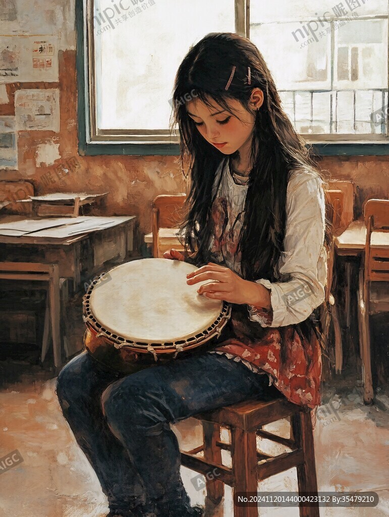 彈琴的少女