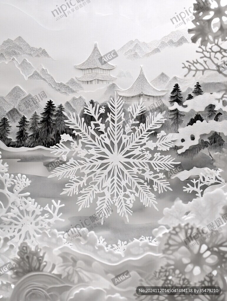雪景剪紙