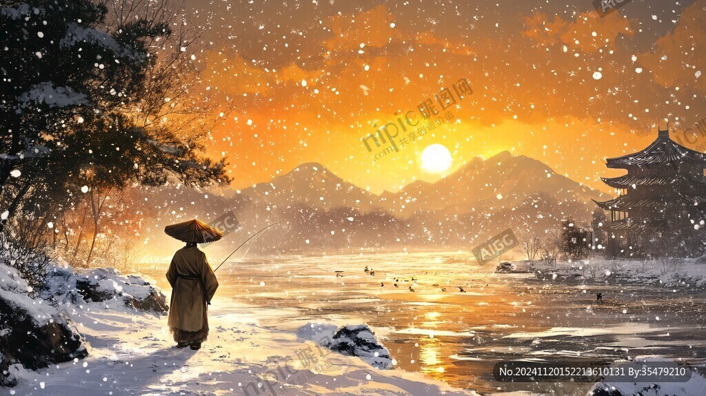 雪景古風插畫