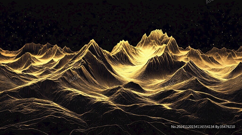 金色山脈3d立體山脈