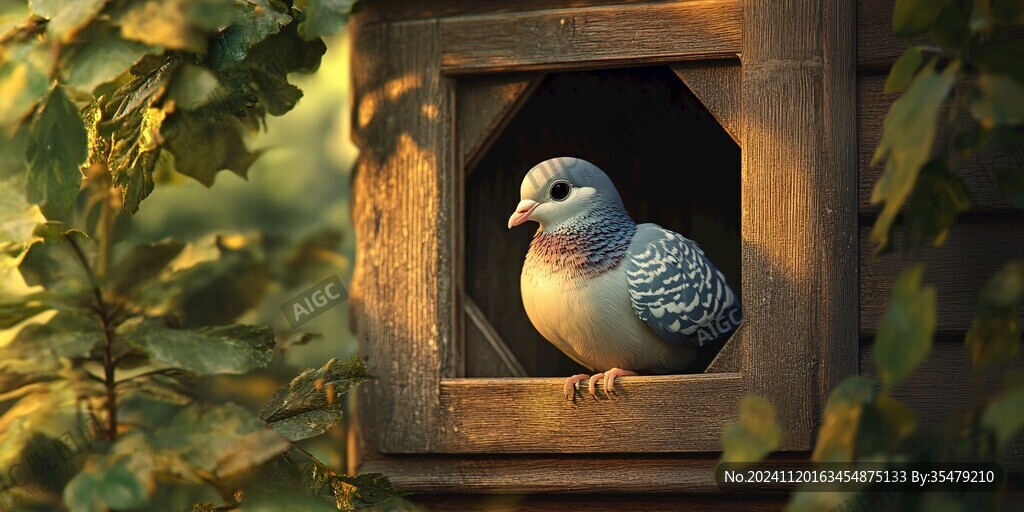 傍晚枝頭斑鳩
