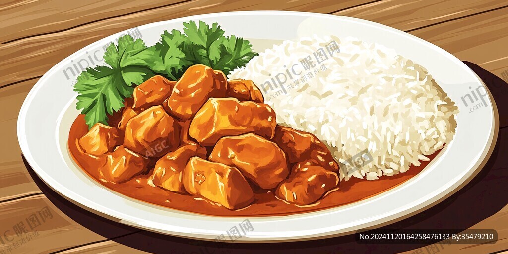 咖喱飯插畫