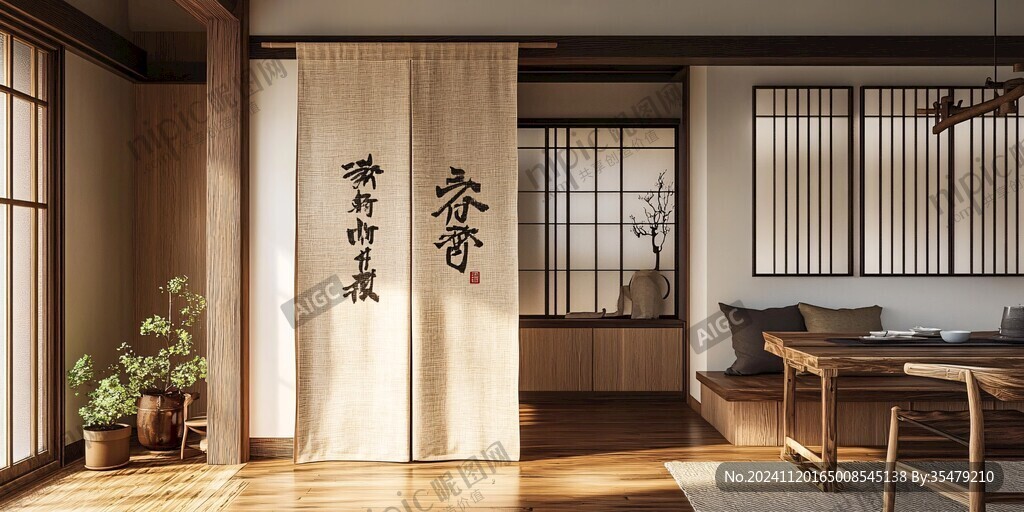 茶室門簾