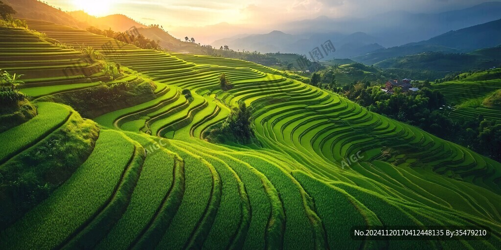 綠油油的梯田