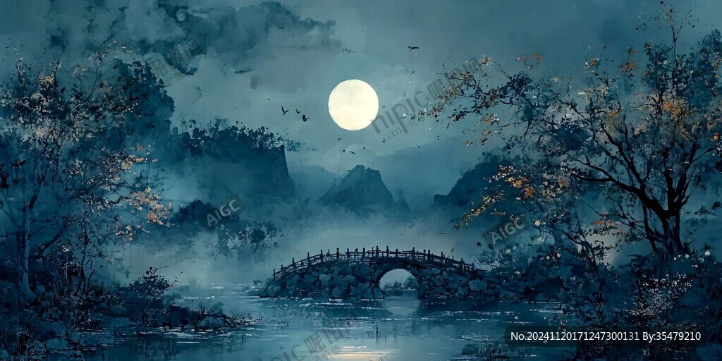 唯美古風(fēng)場景插畫
