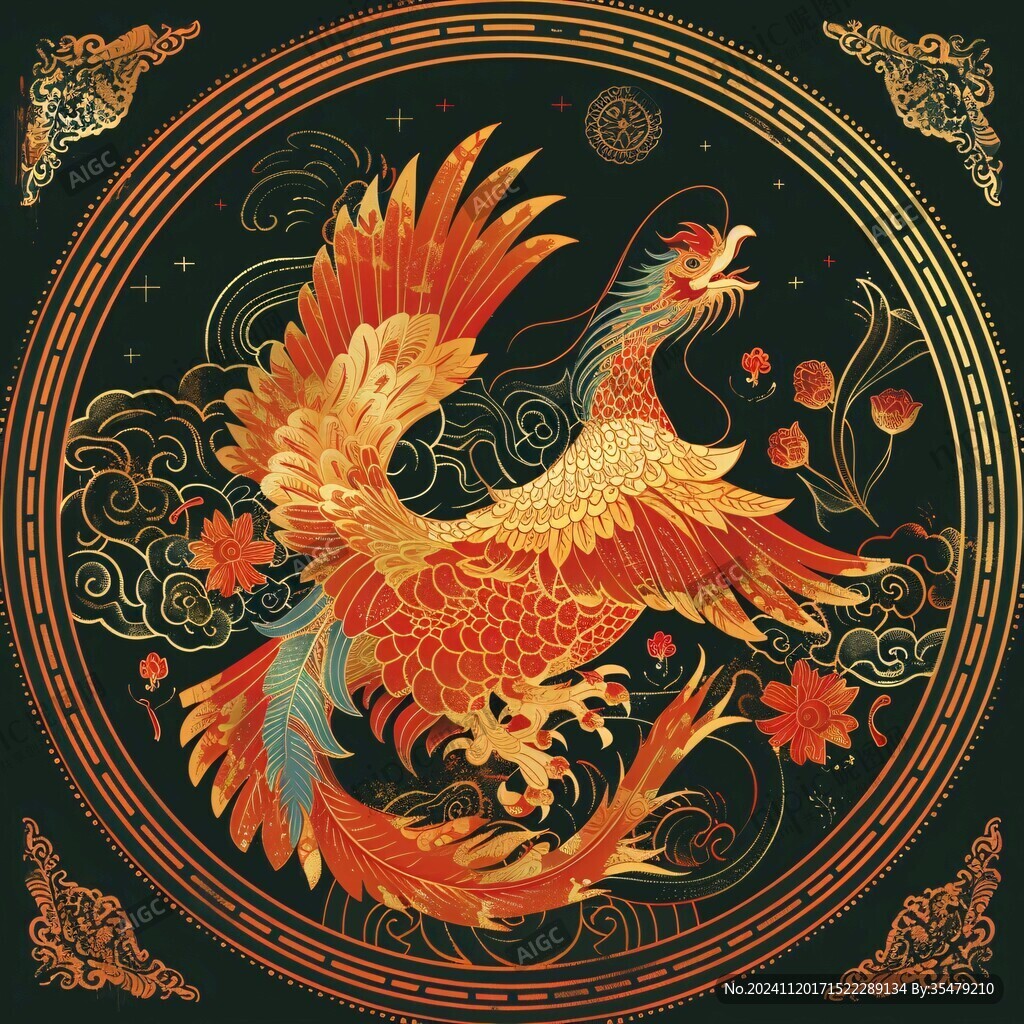 鳳凰朱雀插畫(huà)