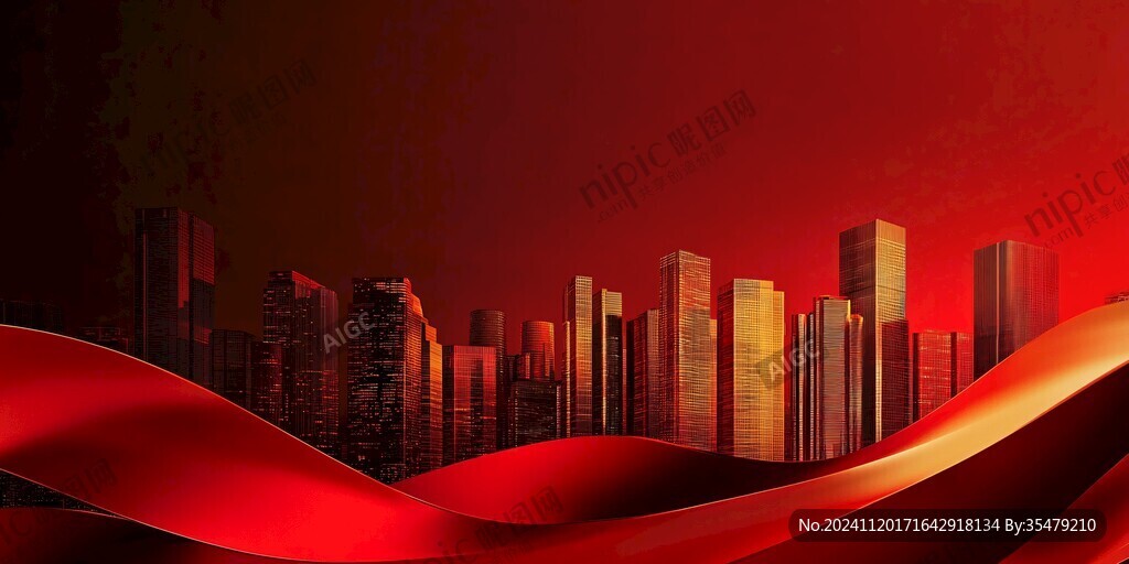 大氣紅色房地產(chǎn)背景