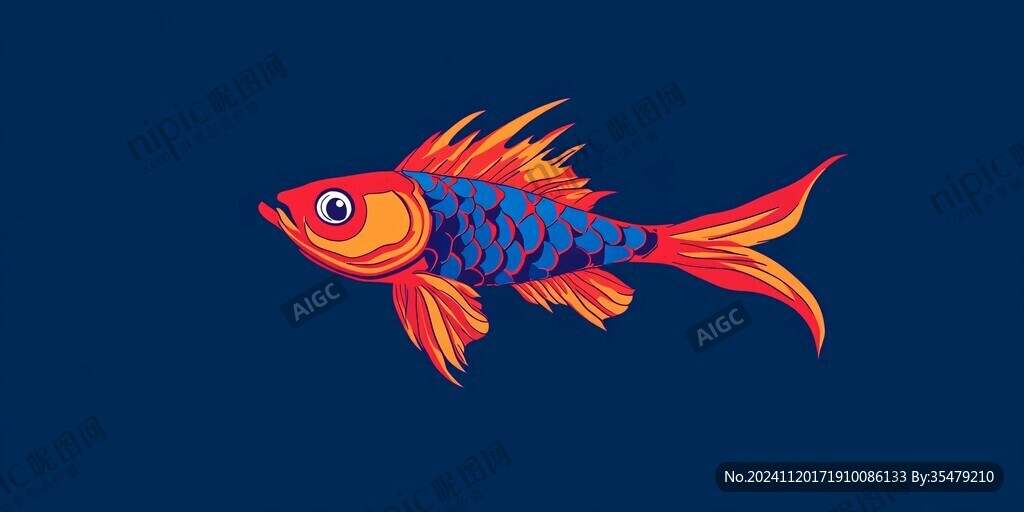 創(chuàng)意金魚潮流插畫