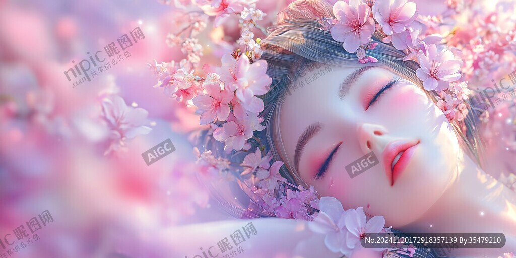 桃花美人插畫