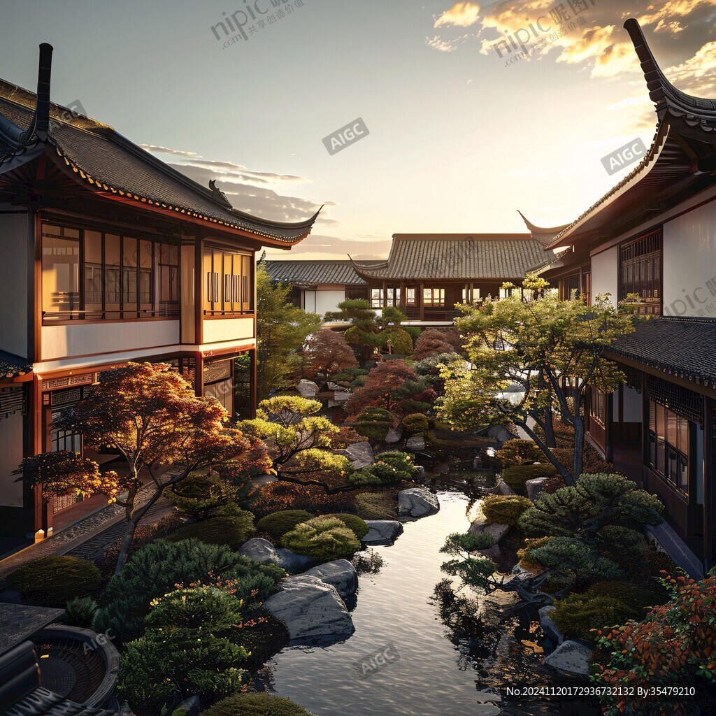 中式別墅中式園林院落