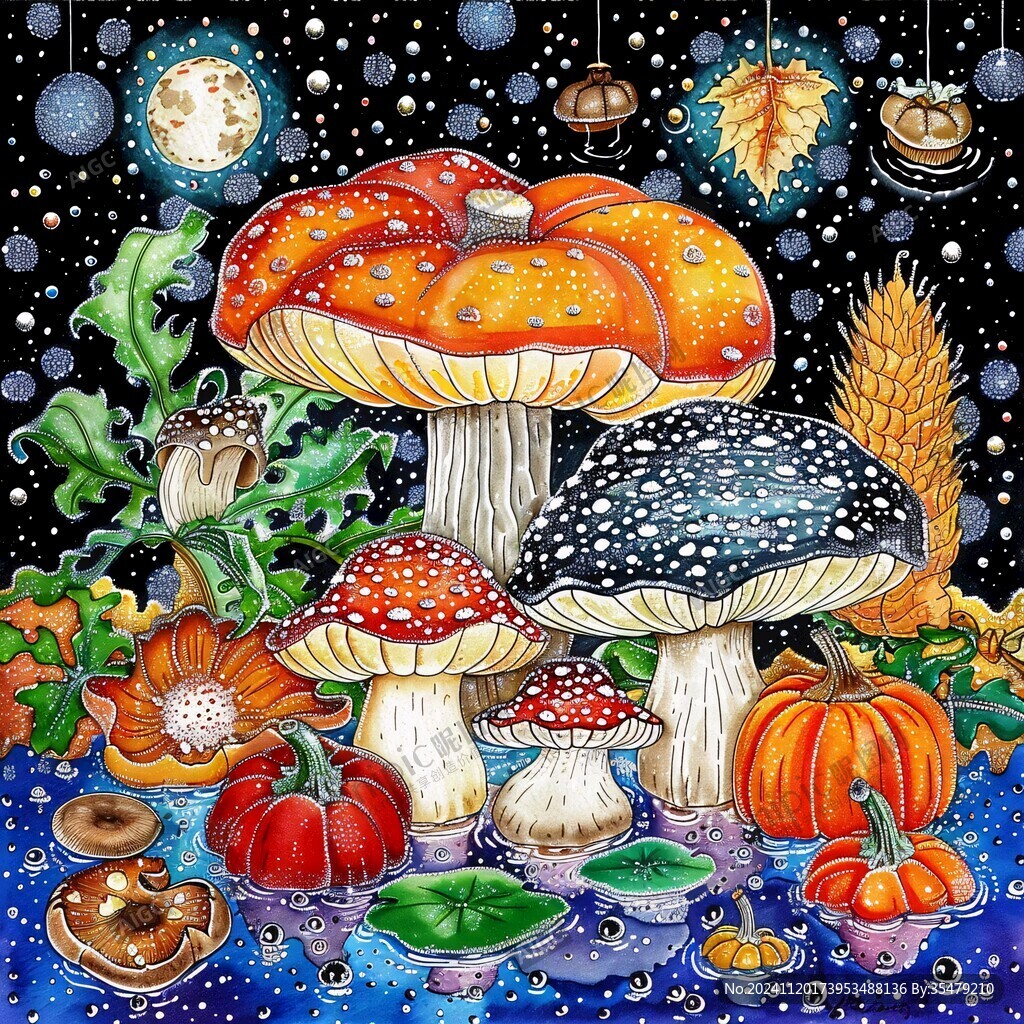 蘑菇集錦插畫