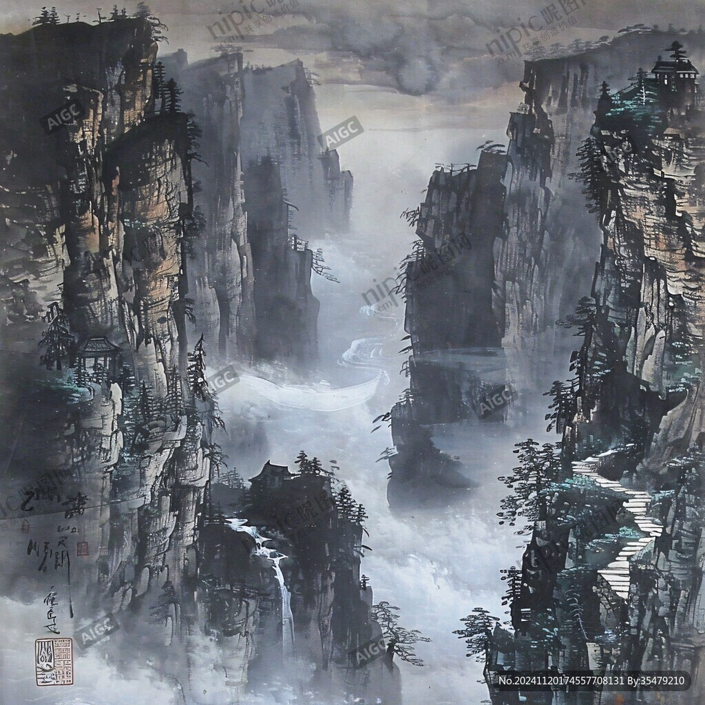 氣勢(shì)磅礴的山水畫(huà)